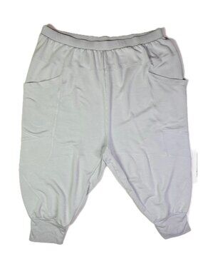 Daily Practice Plus Size 2X Harem Jogger Pants Pale Grey Fleece-Lined